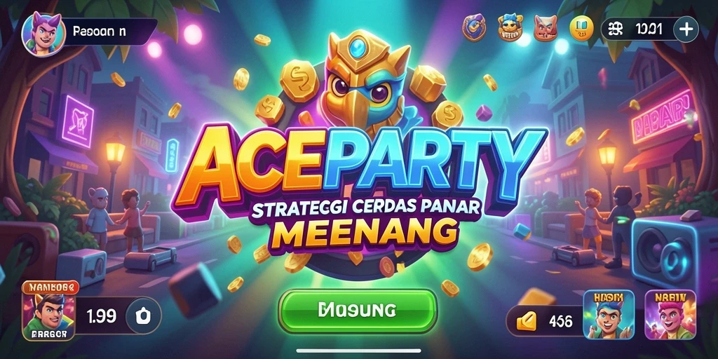 Screenshot gameplay ACEPARTY menunjukkan strategis yang menegangkan.