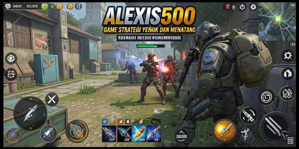 Screenshot ALEXIS500 menampilkan aksi strategi yang seru.