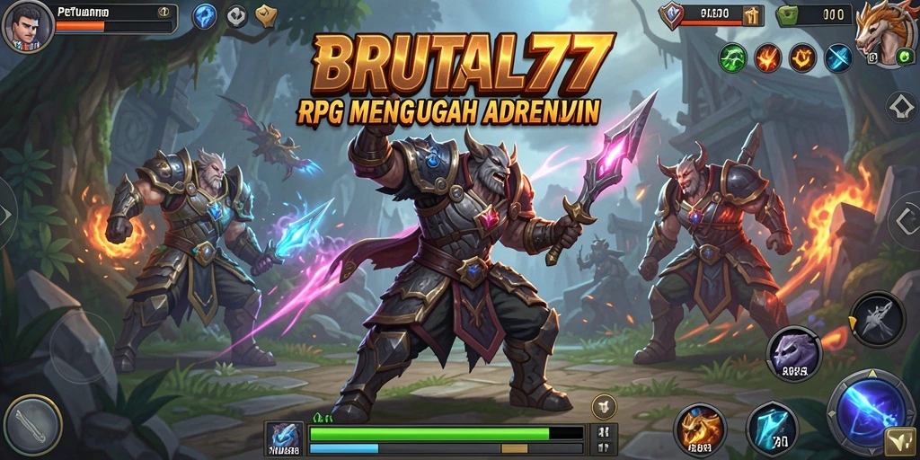 Tampilan gameplay menegangkan dalam BRUTAL77, siap menghadapi tantangan.