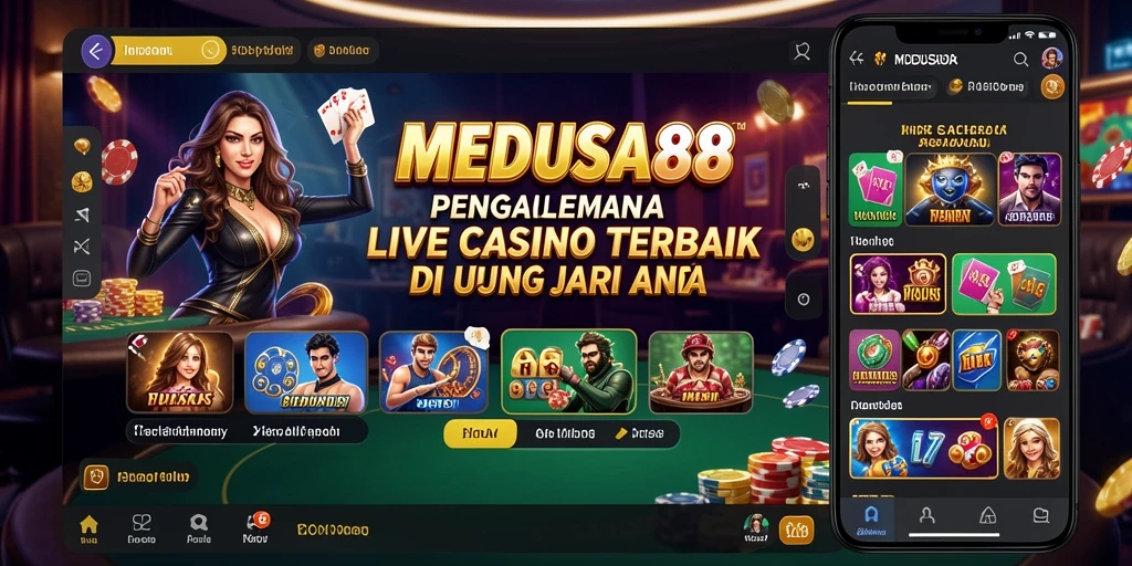 Tampilan permainan Live Casino yang menarik dan interaktif di MEDUSA88.